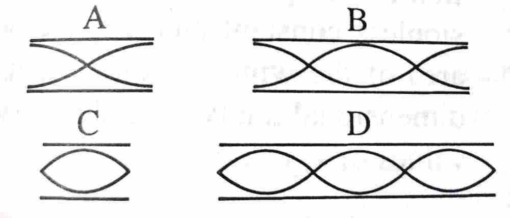 Which of the following diagrams correctly illustrates the mode of oscillation of air in a tube